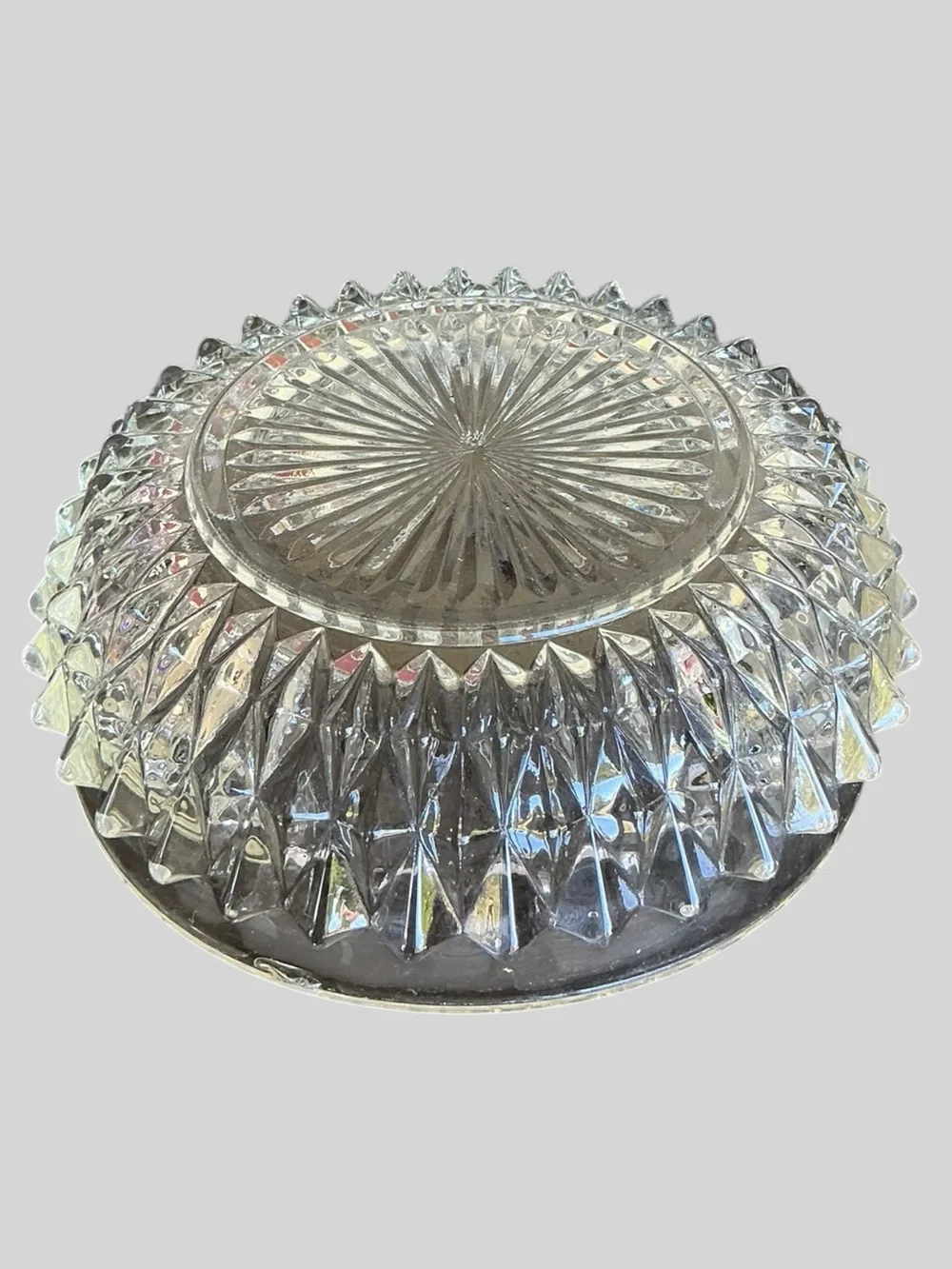 2 Vintage Clear Glass Bowls Indiana Glass Diamond Point Anchor Hocking Bubble